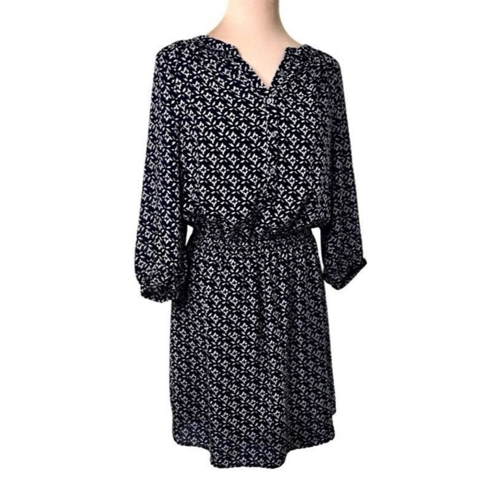 Lauren Ralph Lauren Navy and White Blouson Dress 16W - Picture 2 of 8